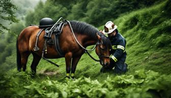 Feuerwehr rettet gestürztes Pferd in Kupferdreh